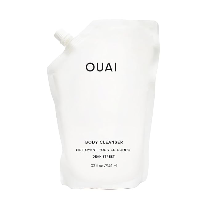 OUAI Body Washes – OUAI Body Cleanser Refill, Dean Street - Foaming Body Wash with Jojoba Oil and Rosehip Oil to Hydrate, Nurture, Balance, Soften Skin - Paraben, Phthalate and Sulfate Free Skin Care Products (32 Fl Oz)