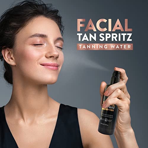 Face Self Tanning Water Aloe Vera 150ml - Self Tan Face Mist, Face Tan, Vegan, DHA Natural Tanning Active no biscuit smell, Tropical smelling