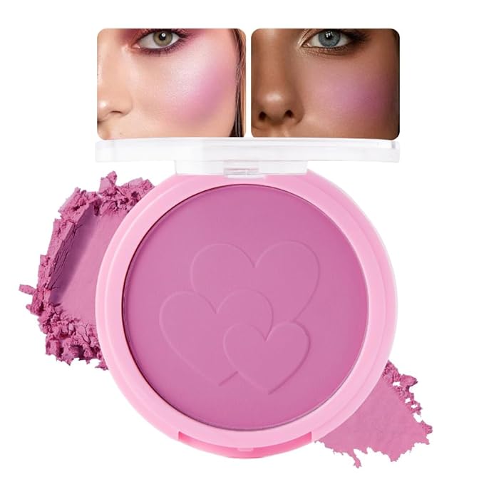 glowtalebaeuty Blush – Single Purple Matte Blush for Cheeks Face Blushes Makeup Palette, Rose Bean Monochrome Cream Blushes Palette Makeup for Older Women, Natural Pigmented Paleta de Púrpura monocromática 01