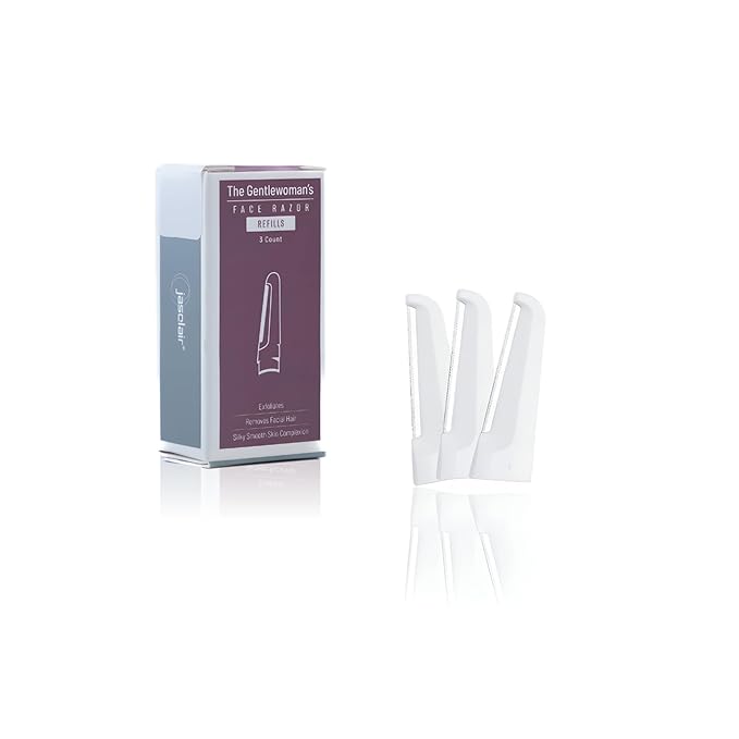Jasclair Disposable Razors – Dermaplaning Refill Blades - 3 Count, Compatible with Gentlewoman’s Face Razors, Smooth and Gentle Exfoliating Facial Razor for Women, Premium Peach Fuzz Removal