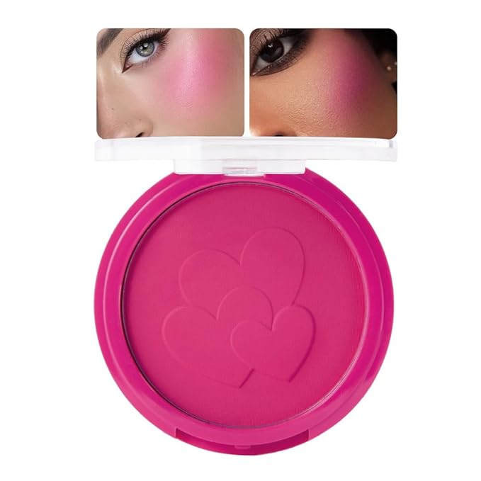 glowtalebaeuty Blush – Single Rose Pink Matte Blush for Cheeks Face Blushes Makeup Palette, Rose Bean Monochrome Cream Blushes Palette Makeup for Older Women, Natural Pigmented Paleta de rosa oscuro monocromática 02