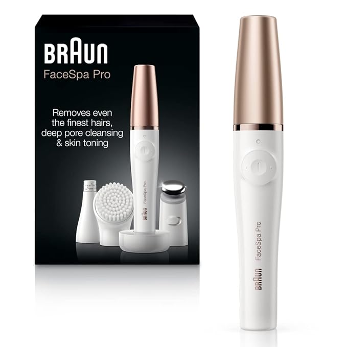 Braun Epilators – Braun Face Epilator Facespa Pro 911, Facial Hair Removal for Women, Hair Removal Device, 3-in-1 Epilating, Cleansing Brush and Skin Toning with 3 extras