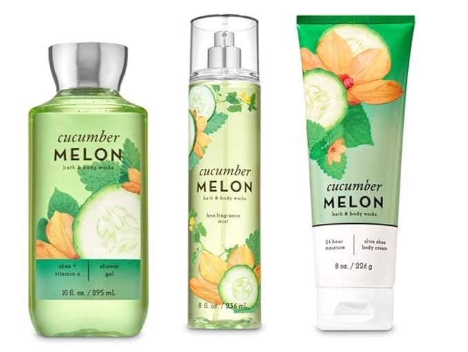 Bath+%26+Body+Works Body Sprays – Bath & Body Works - Cucumber Melon - 3 pc Bundle