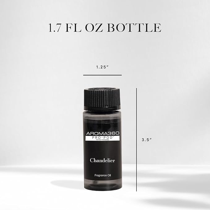 Aroma360 - Chandelier Pro Pod Fragrance Oil Blend | Hotel Inspired Luxury Essential Oil Diffuser | Aromatherapy Scent Diffuser Oil | Bergamot, Woodsy Sandalwood and Saffron 1.7 fl oz, 50 mL