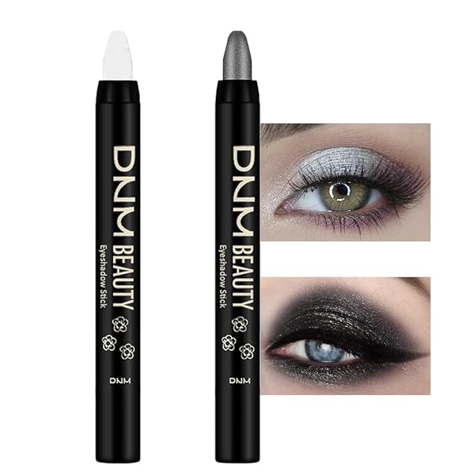evpct Eyeshadow – evpct 2Pcs Cream Eyeshadow Sticks Set for Eyes Pearl White & Pearl Black Shimmer Eye Crayon Shadow Brightener Stick Pencil Pen Bulk sombras en crema para ojos 01+03