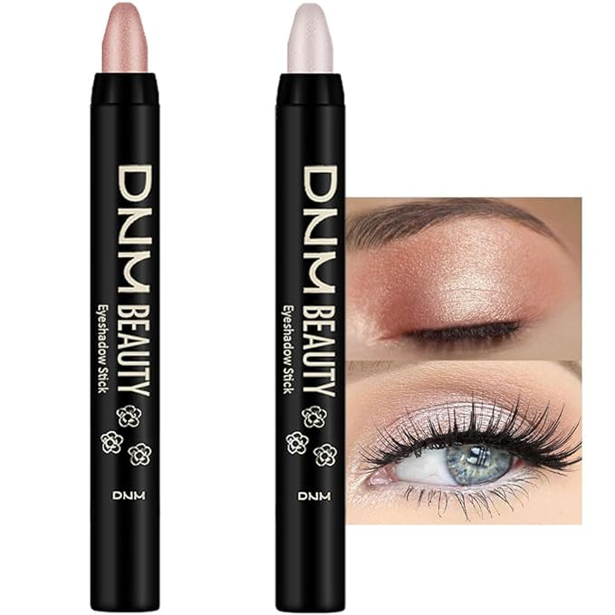 evpct Eyeshadow – evpct 2Pcs Cream Eyeshadow Brightener Sticks Set for Eyes Waterproof, Champagne Shimmer & Pearl Shimmer Matte Metallic Eye shadow Stick Pencil Pen Bulk sombras en crema para ojos 17 +18
