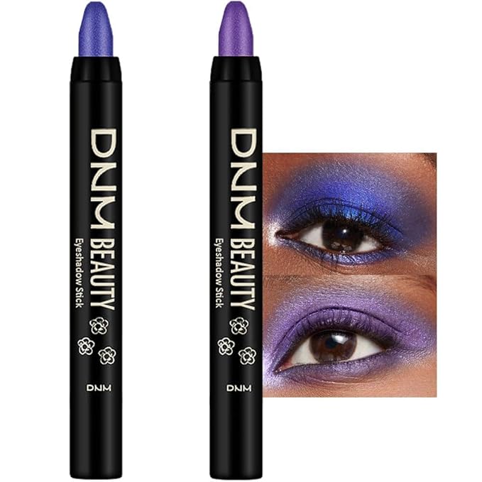 evpct Eyeshadow – evpct 2Pcs Cream Eyeshadow Sticks Set for Eyes Waterproof, Blue Shimmer & Purple Shimmer Matte Eye shadow Stick Pencil Pen Bulk sombras en crema para ojos 32+33