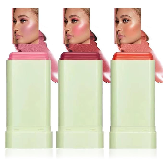 LZYLLS Blush – Cream Blush Stick,Waterproof Multi Makeup Cream Stick,Lightweight,Long-lasting,Easy To Use,2 in 4 Multi Blush for Cheeks & Lip Tint & Eyeshadow Makeup,Suitable for All Skin D