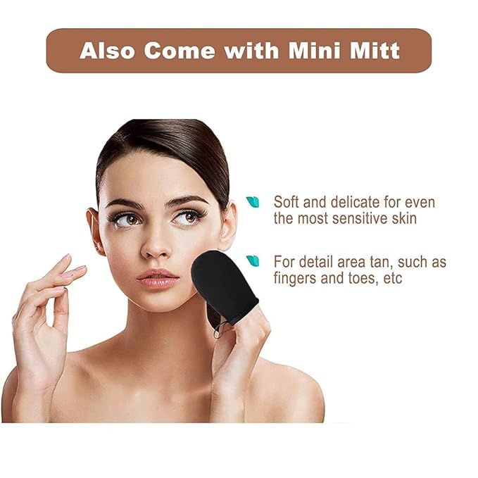 Self Tanning Mitt Applicator - EVYTTA 3 Set Self Tanner Mitt Applicator with Tanning Glove for Self Tan, Back Applicator, Mini Tanning Mitts Self Tanner Mit, Self Tan Mitt Applicator, Self Tan Mit