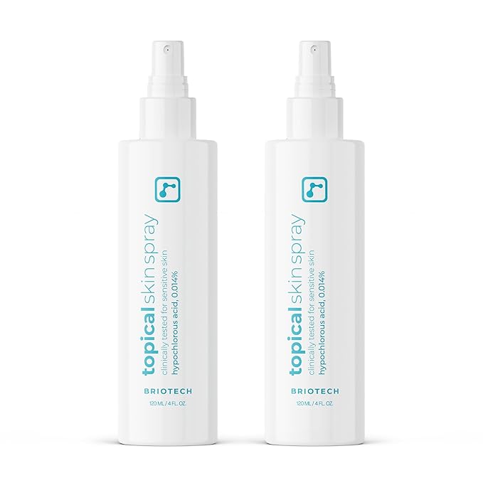 BRIOTECHUSA Face Mists – BRIOTECH Topical Skin Spray, Hypochlorous Acid Spray for Body & Face, HOCl Facial Mist, Support Against Irritation, Redness, Packaging May Vary, 4oz (2 Pack)