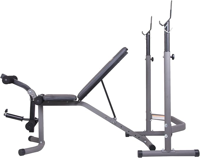 Top Pick – Body Champ Weight Bench with Leg Extension Attachment 2-Piece Combo BCB3780, Gra