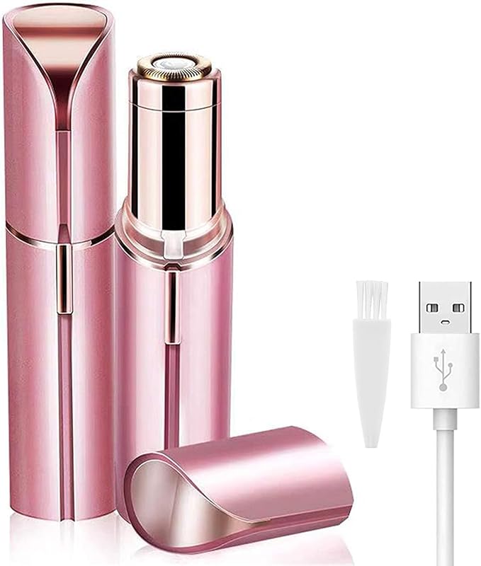 LAIKME Epilators – Facial Hair Removal for Women, Mini Hair Remover, Electric Razor Shaver Portable Bikini Epilator for Lips, Chin, Armpit, Peach Fuzz, Fingers, Neck, Cheek and USB Rechargeable (Pink)