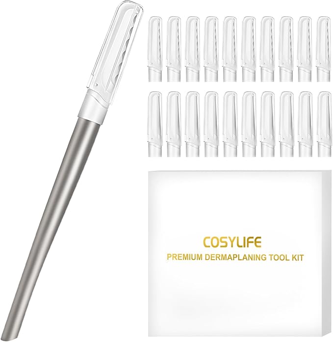 COSYLIFE Disposable Razors – Dermaplaning Tool for Face, 20 Blade Refills, Dermaplane Razor for Face, Hair Remover Blade for Eyebrows and Peach Fuzz, Facial Shaver for Women That Helps Exfoliate and Smooth The Skin