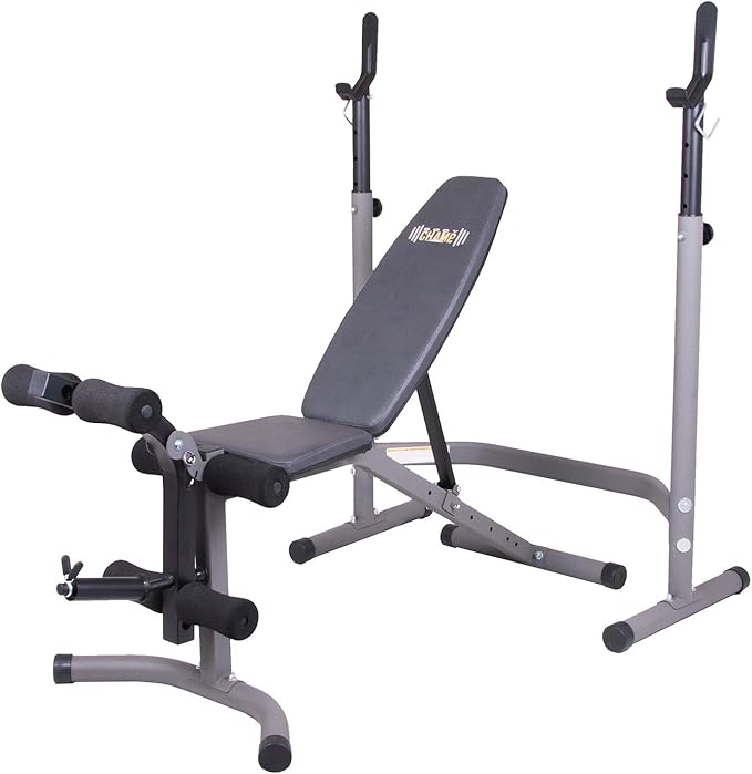 Top Pick – Body Champ Weight Bench with Leg Extension Attachment 2-Piece Combo BCB3780, Gra