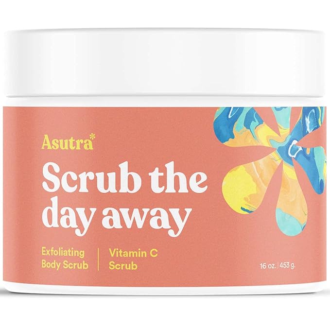 ASUTRAASUWD Body Scrubs – ASUTRA Dead Sea Salt Essential Oil Body Scrub Exfoliator (Vitamin C), 16 oz - Ultra Hydrating, Gentle, & Moisturizing - Coconut, Sweet Orange, Grapefruit, and Lemon Oils – Pink Himalayan Salt