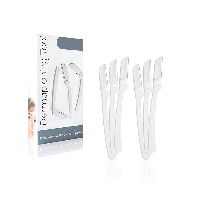 Jasclair Disposable Razors – Dermaplaning Tool (6 Count) – Easy to Use Dermaplane Razor for Face – Facial Hair Removal for Women – Blade for Eyebrows and Peach Fuzz – Face Shavers for Women Help Exfoliate and Smooth the Skin