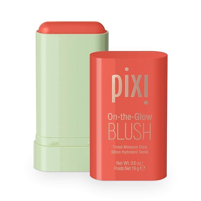 PixiBeauty Blush – Pixi On-the-Glow Blush - Juicy, Hydrating Tinted Moisture Blush Stick with Ginseng, Aloe Vera & Fruit Extracts, For Cheeks & Lips, 19g / 0