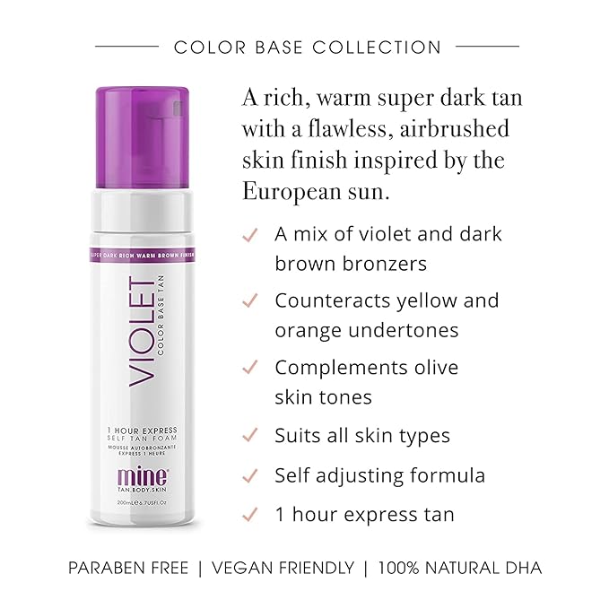 MineTan Best Sellers Self Tanner Bundle | Includes Cult Faves - Violet Self Tan Foam, Rose Mist Face Tanner, Self Tanner Mitt Applicator + Exfoliating Mitt for Self Tan Removal & Prep; No orange tones