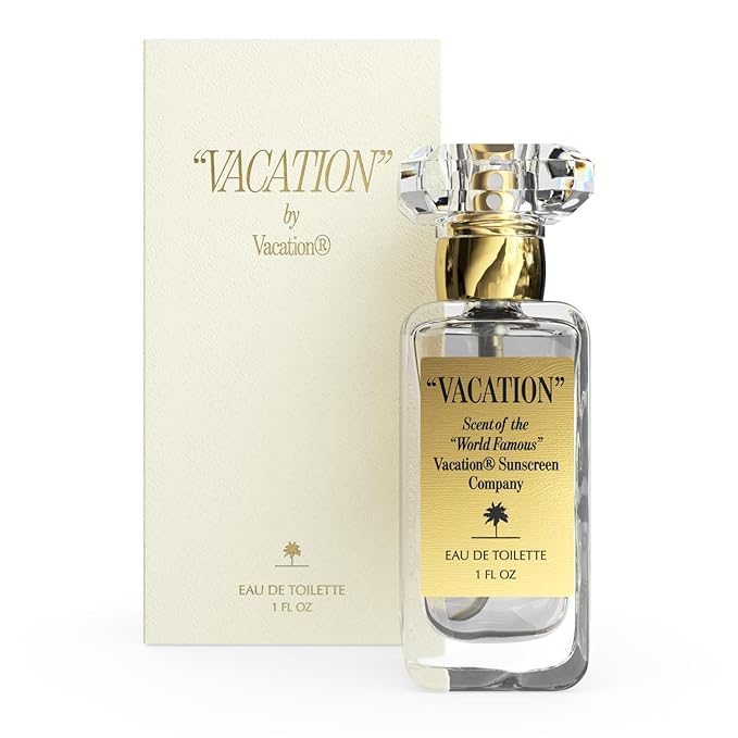 Vacation Eau de Toilette – "VACATION" by Vacation Sunscreen Eau de Toilette, Beach Coconut Perfume for Women & Men, Scent of Sunscreen & Summer, Travel Size, 1 Fl