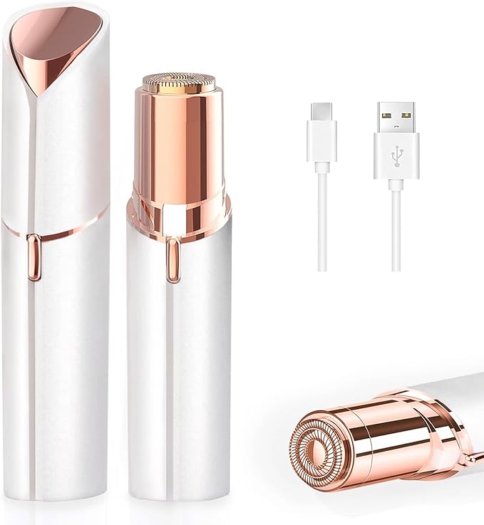 tuokiy Foil Shavers – Facial Hair Removal for Women, Painless Face Shaver for Womens, Face Razors for Lip, Chin with USB Rechargeable, White