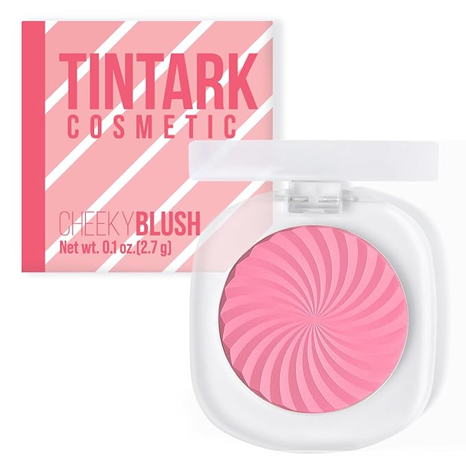 TINTARK Blush – Cheeky Blush Compact for Face Cheeks, Talc Free Blusher Palette, Matte Powder Makeup, Natural Healthy, Mauve Pink Magenta Peach Red, Vegan Cruelty Free