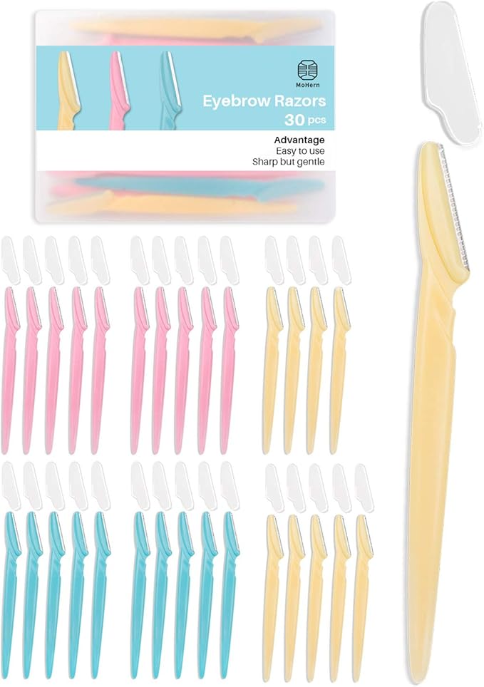 MoHern Disposable Razors – MoHern Dermaplaning Tool for Face, 30 Pcs Dermaplane Razor for Face, Multipurpose Face Razors for Women and Men, Multi-Color