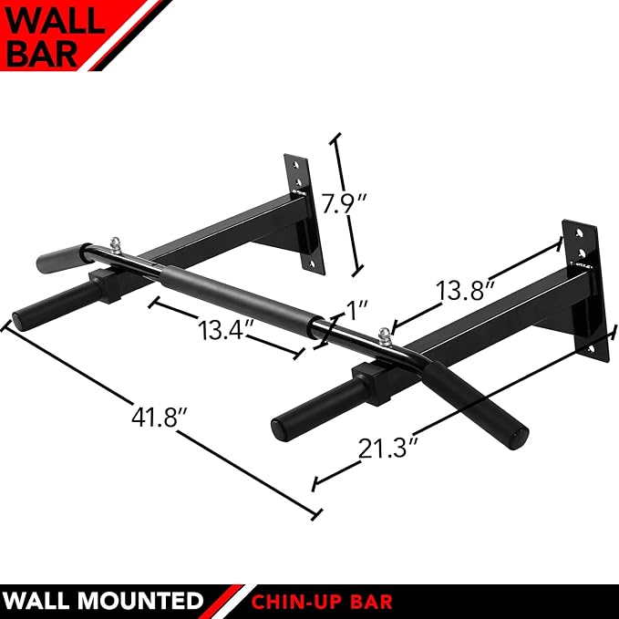 Top Pick – JFIT Wall Mounted Chin-Up Bar with Padded Foam Grips 400 LB