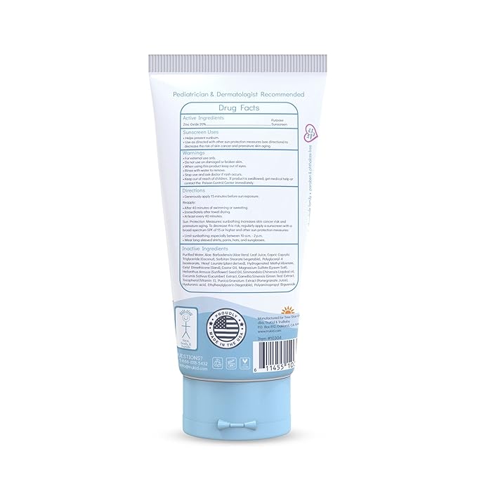 TruKid Sport SPF30 Face Sunscreen Unscented 3.4oz Baby Sunscreen, Natural Ingredients Kids Sunscreen, Reef-Friendly Travel Size Sun Screen, Beach Defense Sunscreen for Kids, Toddlers, Babies & Adults