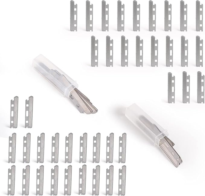 tEEZErshop Razors & Blades – 40pcs Wideblades for Face,Fit for Dermaplaning Tool Replacement,Stainless Steel Multi-purpose Reusable Dermaplane Razor Blades