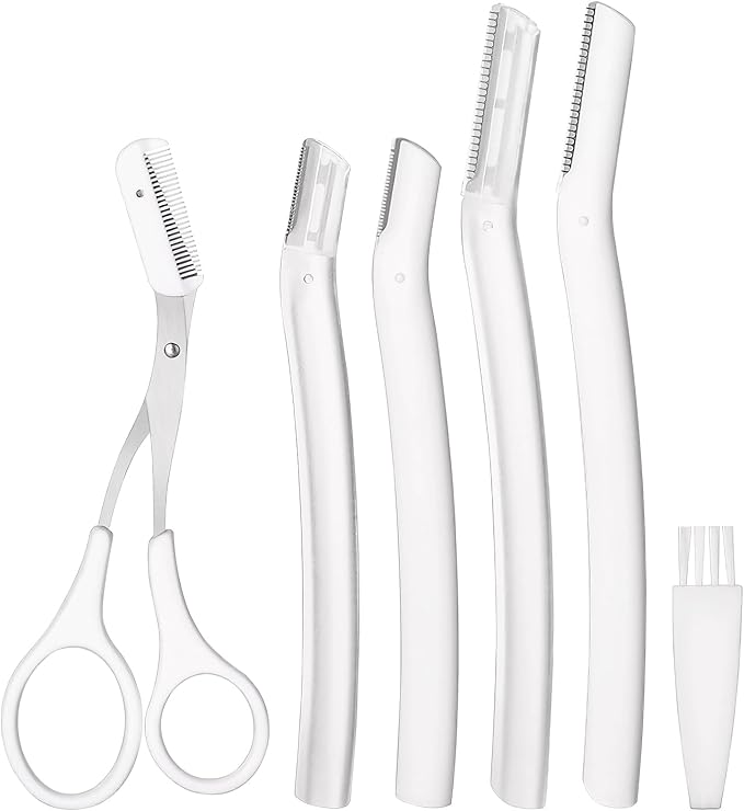 Senbos Razors & Blades – Dermaplaning Tool Set – Facial Razor for Women & Men with Eyebrow Trimmer – Exfoliating Facial Shaver for Peach Fuzz Removal, Skin Refresh & Eyebrow Shaping