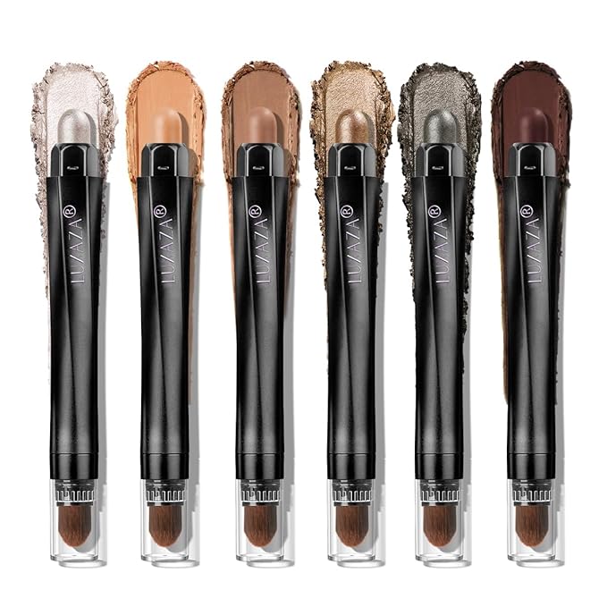 LUXAZAPRO Eyeshadow – Neutral Eyeshadow Stick Makeup Set, Metallic Shimmer Matte Cream Eye Shadow Eyeliner Brightener Pencil Crayon - Classic 6PCS A002