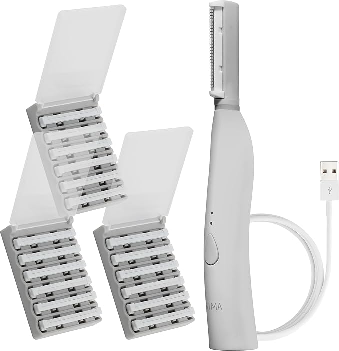 SPASCIENCES Personal Groomers – SPA SCIENCES - SIMA Patented Dermaplane Razor for Women Face – Painless 2-in-1 Facial Exfoliation & Peach Fuzz Hair Removal – Anti-Aging – 3 Speeds – Rechargeable – 21 Weeks Treatment