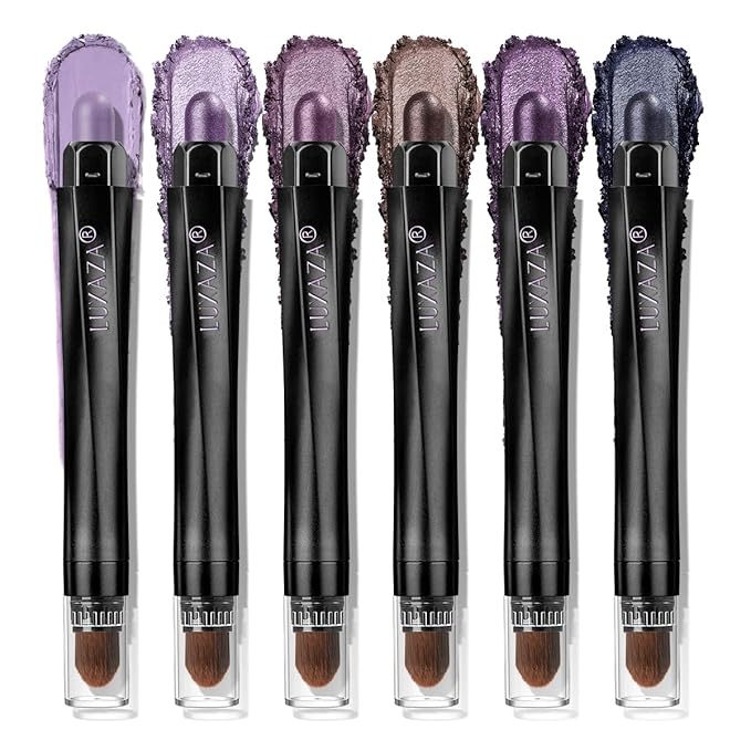 LUXAZAPRO Eyeshadow – Neutral Eyeshadow Stick Makeup Set, Metallic Shimmer Matte Cream Eye Shadow Eyeliner Brightener Pencil Crayon - Classic 6PCS A011