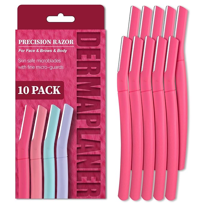 BULIMICA Razor Blades & Cartridges – Face Razors for Women, Dermaplane Razor for Women Face, Eyebrow Razor, Facial Razors, Dermaplaning Tool, Gentle Skin Exfoliation Microblades for Sensitive Skin, Peach Fuzz Remover, 10 Count (Coral)