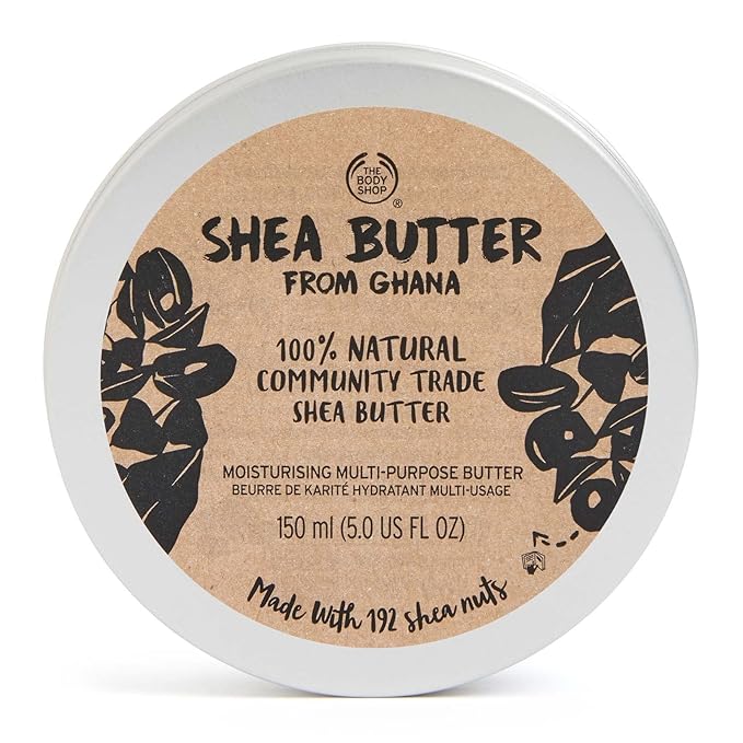 TheBodyShop Body Butters – The Body Shop 100% Natural Shea Butter – Nourishing Multi Purpose Butter for Body, Hair, Face & Lips – Vegan – 5 oz