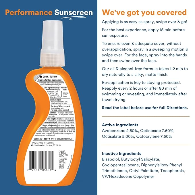 KINeSYS SPF 30 KIDS Fragrance Free Clear Spray Sunscreen for sensitive skin, Hypoallergenic, Broad Spectrum UVA/UVB protection for Face & Body; PABA and Oxybenzone FREE, 700+ Sprays, 4 Fl Oz/120 ml