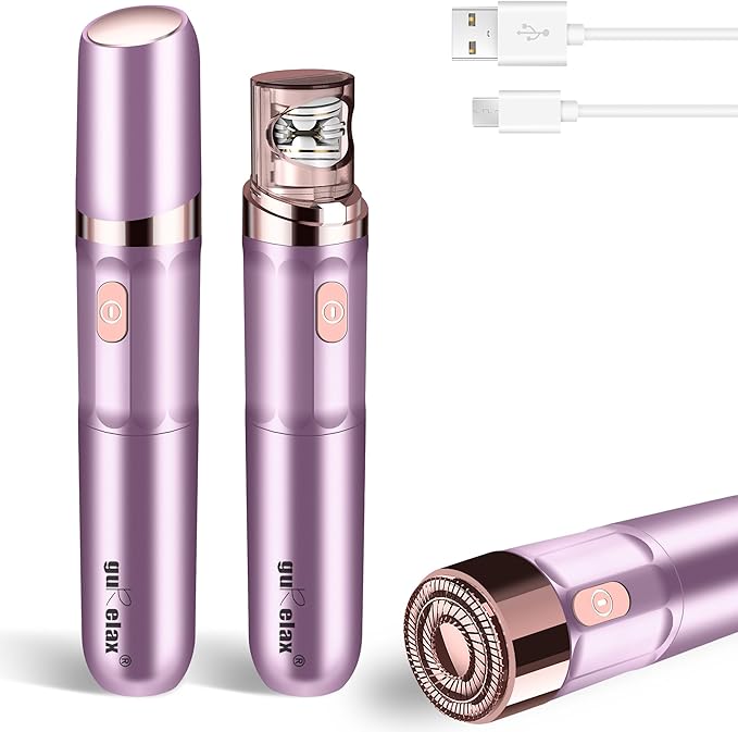 Gurelax Epilators – Gurelax Hair Removal Epilator for Women, Rechargeable Facial Epilator Hair Remover, 2-in-1 Electric Epilator & Shaver, 18 Carat Gold Plated Head, All Ages and Skin Types