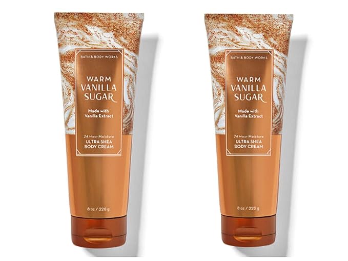 LushLather Creams – Bath and Body Works 2 Pack Warm Vanilla Sugar Ultra Shea Body Cream 8 Oz