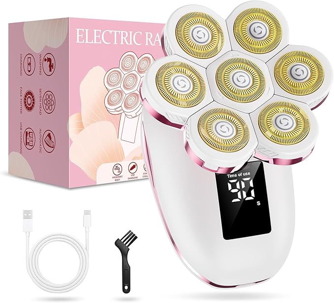 glowtalebaeuty Foil Shavers – Electric Razors for Women,7D Gifts for Women,Cordless Electric Shaver with Detachable Head Wet/Dry Facial Hair Remover for Legs Painless Water Resistant (Pink)