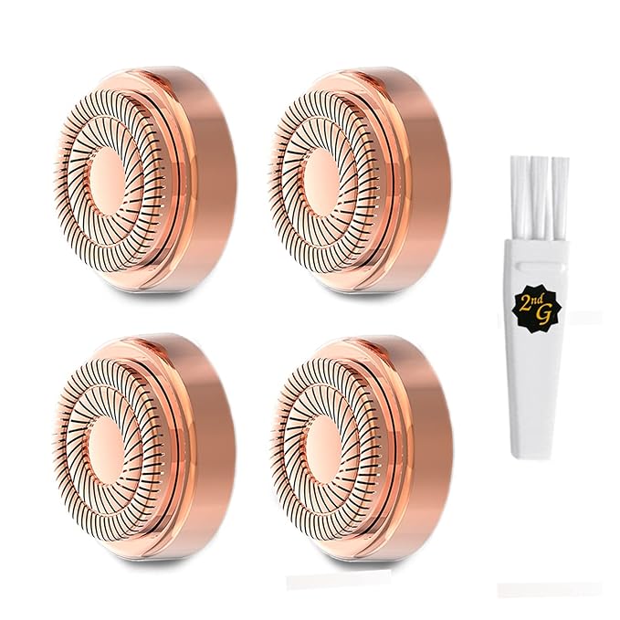 tuokiy Replacement Heads – Women's Facial Hair Remover Replacement Heads for Finishing Touch Flawless Generation 2 Double Halo Hair Removal Tool for Face,18K Gold-Plated 4 Count (FIT with GEN 2 Hair Remover Device ONLY)