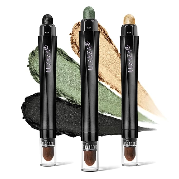 glowtalebaeuty Eyeshadow – 3PCS Cream Eyeshadow Stick,Pro Longwear Eye Shadow Sticks Pencil Crayon Makeup Sets-Golden Forest