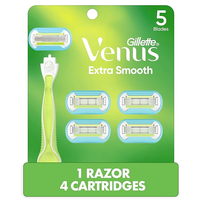 Venus Cartridge Razors – Venus Extra Smooth Women's Razor Handle + 4 Blade Refills