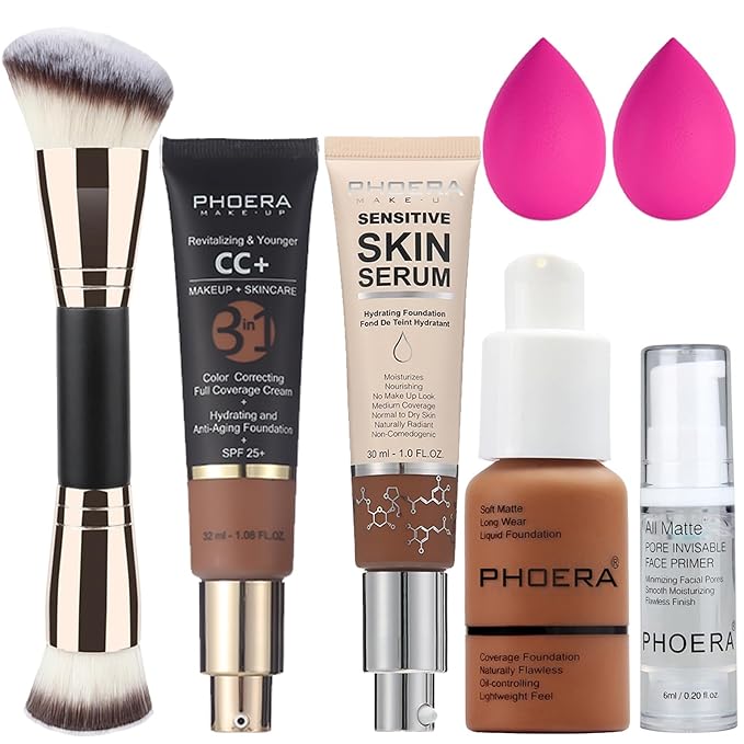 PHOERA Foundation, PHOERA Contour Palette,Shades with Highlighter & 200CC