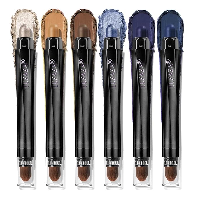 LUXAZAPRO Eyeshadow – Neutral Eyeshadow Stick Makeup Set, Metallic Shimmer Matte Cream Eye Shadow Eyeliner Brightener Pencil Crayon - Classic 6PCS A010