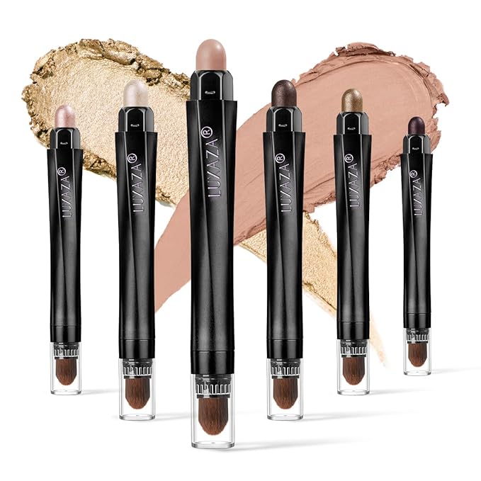 glowtalebaeuty Eyeshadow – 6PCS Cream Eyeshadow Stick Makeup Sets, Metallic And Matte Shimmer Eye Shadow Eye Brightener Stick Pencil Crayon, A10-Quartz Pink