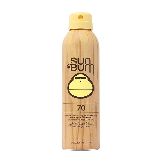 SunBum Body Sunscreens – Sun Bum Original SPF 70 Sunscreen Body Spray - Broad Spectrum Moisturizing Sunscreen with Vitamin E - Hawaii 104 Act Compliant (Made without Octinoxate & Oxybenzone) - 6 oz