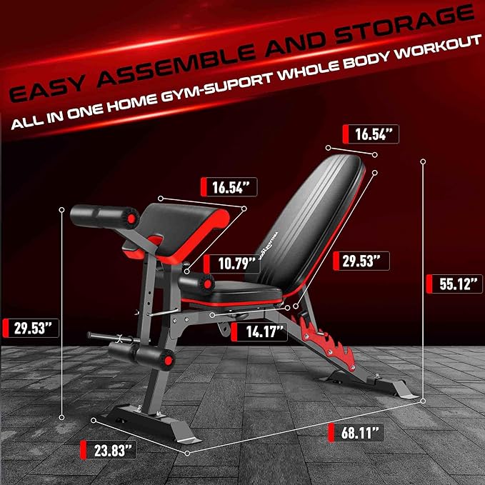 Top Pick – BODYRHYTHM Multifunctional Weight Bench with Leg Extension and