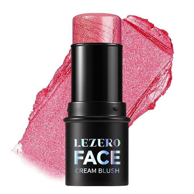 Lezero Blush – Blush Stick, Multi-use Blush Stick for Cheeks, Eyes, Lips, Silky Creamy Face Stick for Old Women & Mature Skin, Blendable and Buildable Color, Long Lasting Waterproof Non-greasy Formula (#03, Blush)