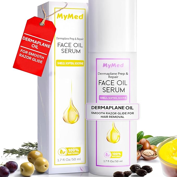 MyMed Face Oil – Face Oil for Dermaplaning for Smooth Razor Glide, with Squalane & Jojoba Oil, Facial Oil for Dermaplaning, Dermaplane Oil for Women Face, Suitable for all Skin Types 1
