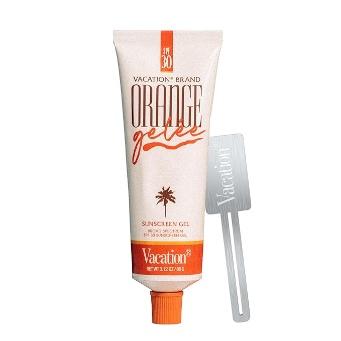 Vacation Body Sunscreens – Vacation Orange Gelée SPF 30 Gel & Tube Key Bundle, Hydrating Balm-to-Oil Sunscreen, Mineral-Oil Free, Water-Resistant, Travel Size, 3